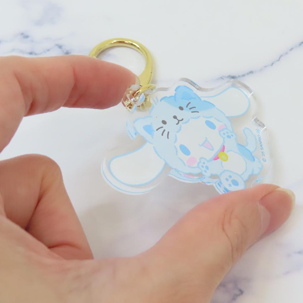 アクリルキーホルダー キーリング シナモロール ネコ バンザイシリーズ サンリオ かわいい メール便可