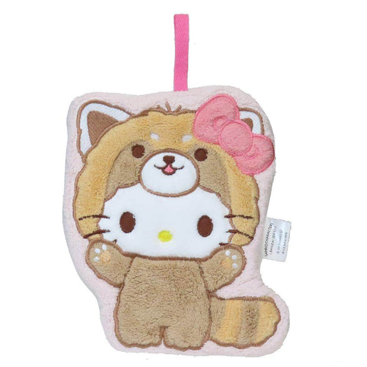 ダイカットタオルマスコット ループタオル ハローキティ バンザイシリーズ レッサーパンダ サンリオ プチギフト メール便可