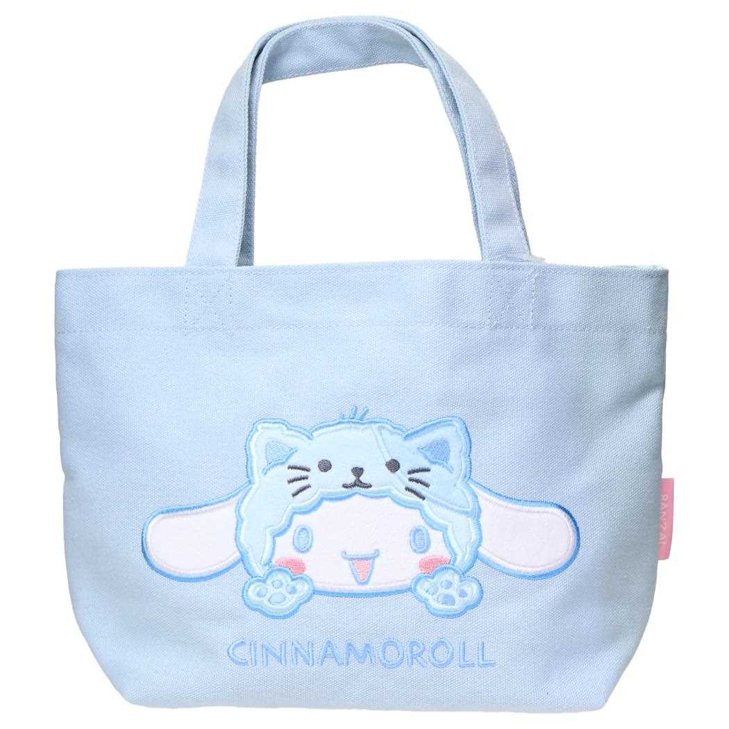 帆布ミニトート ランチバッグ シナモロール バンザイシリーズ ネコ サンリオ お弁当かばん メール便可
