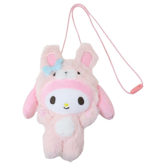 ぬいぐるみネックポーチ ポシェット マイメロディ バンザイシリーズ ウサギ サンリオ プレゼント