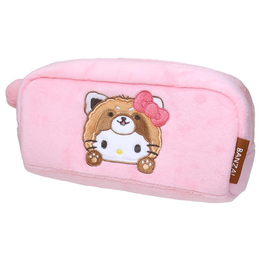 スクエアポーチ ペンケース ハローキティ バンザイシリーズ レッサーパンダ サンリオ 化粧ポーチ 小物入れ 筆箱