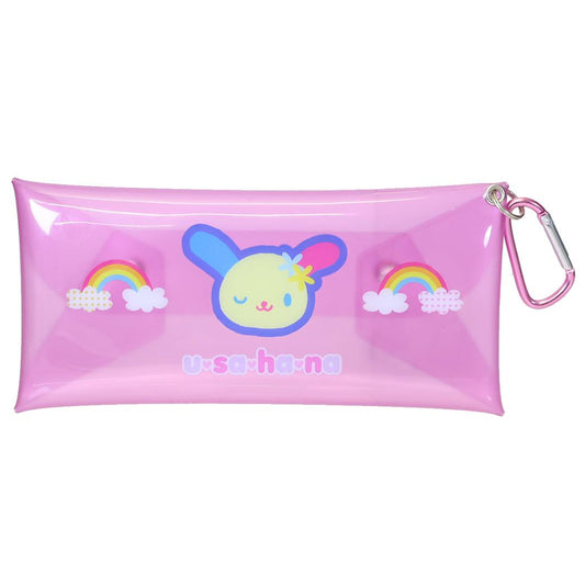 ウサハナ ペンケース カラビナ付きクリアロングポーチ サンリオ 小物入れ 筆箱 キャラクター グッズ メール便可 シネマコレクション