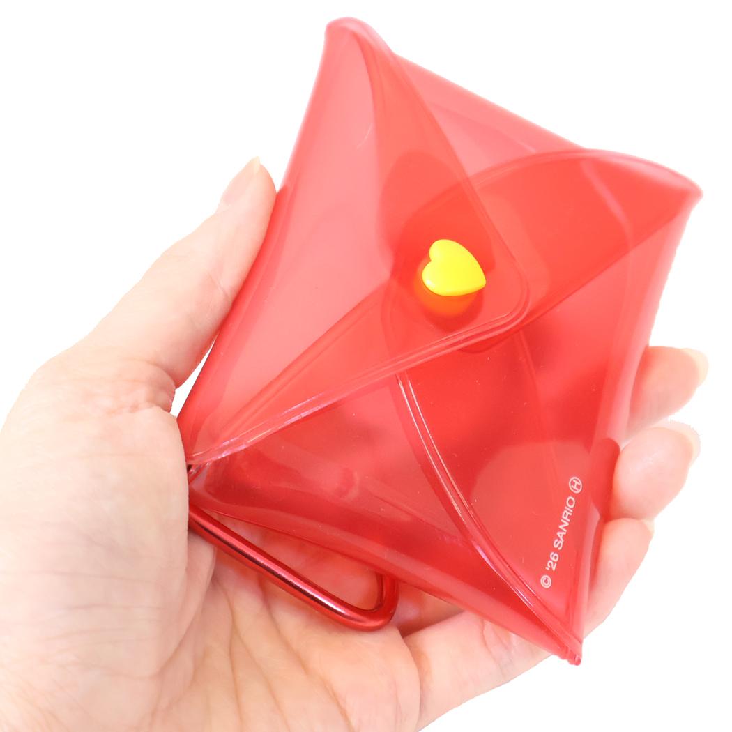 ハローキティ ミニポーチ カラビナ付きクリアポーチ レッド サンリオ 小物入れ キャラクター グッズ メール便可 シネマコレクション