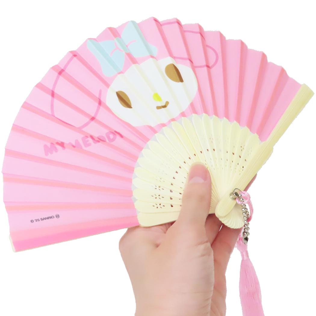 ミニ扇子キーホルダー キーリング マイメロディ サンリオ チャーム メール便可