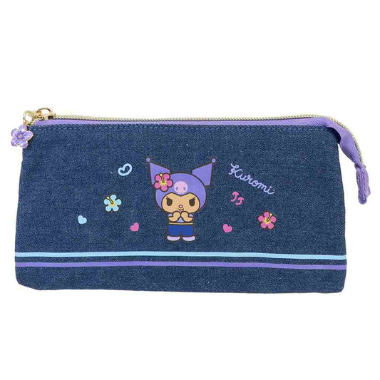 クロミ ペンケース スリーポケットポーチ 日焼けシリーズ デニム サンリオ