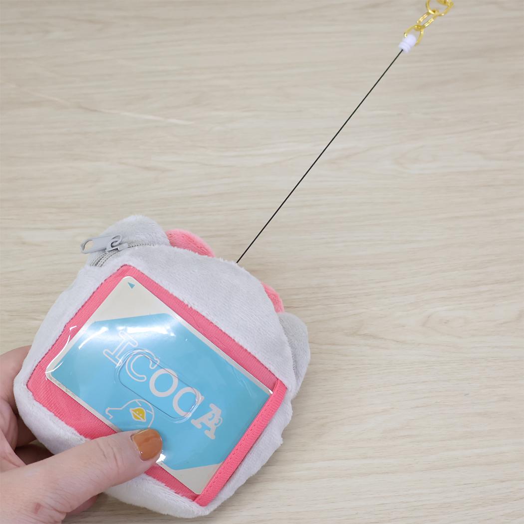 リール付きフェイスパスケース 定期入れ ニャニィニュニェニョン サンリオ ぬいぐるみ小銭入れ 小物入れ