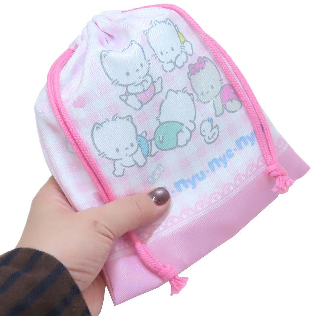 きんちゃくポーチ 巾着袋 ニャニィニュニェニョン サンリオ 新学期準備雑貨 小物入れ メール便可