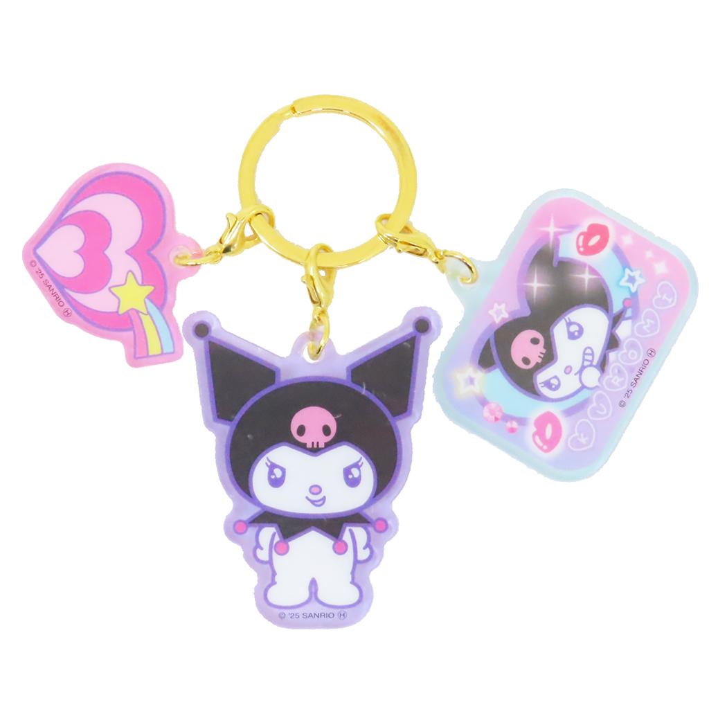 3連アクリルキーホルダー キーリング クロミ 胸キュンメモリーズ サンリオ 3チャーム アクキー メール便可