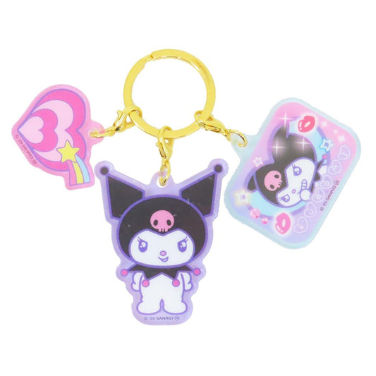 3連アクリルキーホルダー キーリング クロミ 胸キュンメモリーズ サンリオ 3チャーム アクキー メール便可