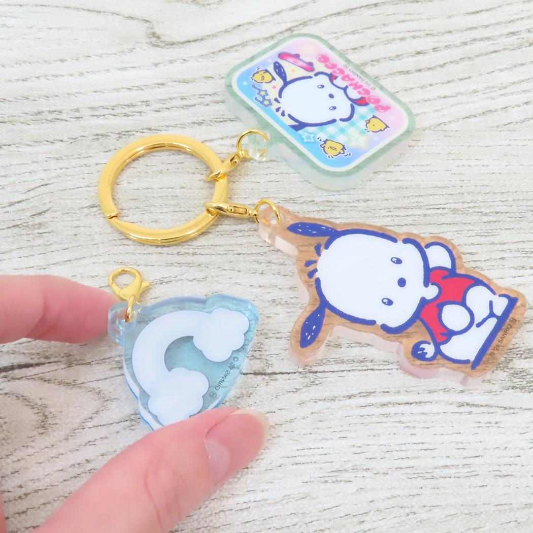 3連アクリルキーホルダー キーリング ポチャッコ 胸キュンメモリーズ サンリオ 3チャーム アクキー メール便可