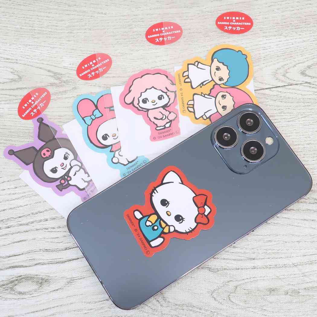 ステッカー ダイカットシール クロミ スイマーxサンリオキャラクターズ サンリオ ケイカンパニー デコシール スマホステッカー メール便可