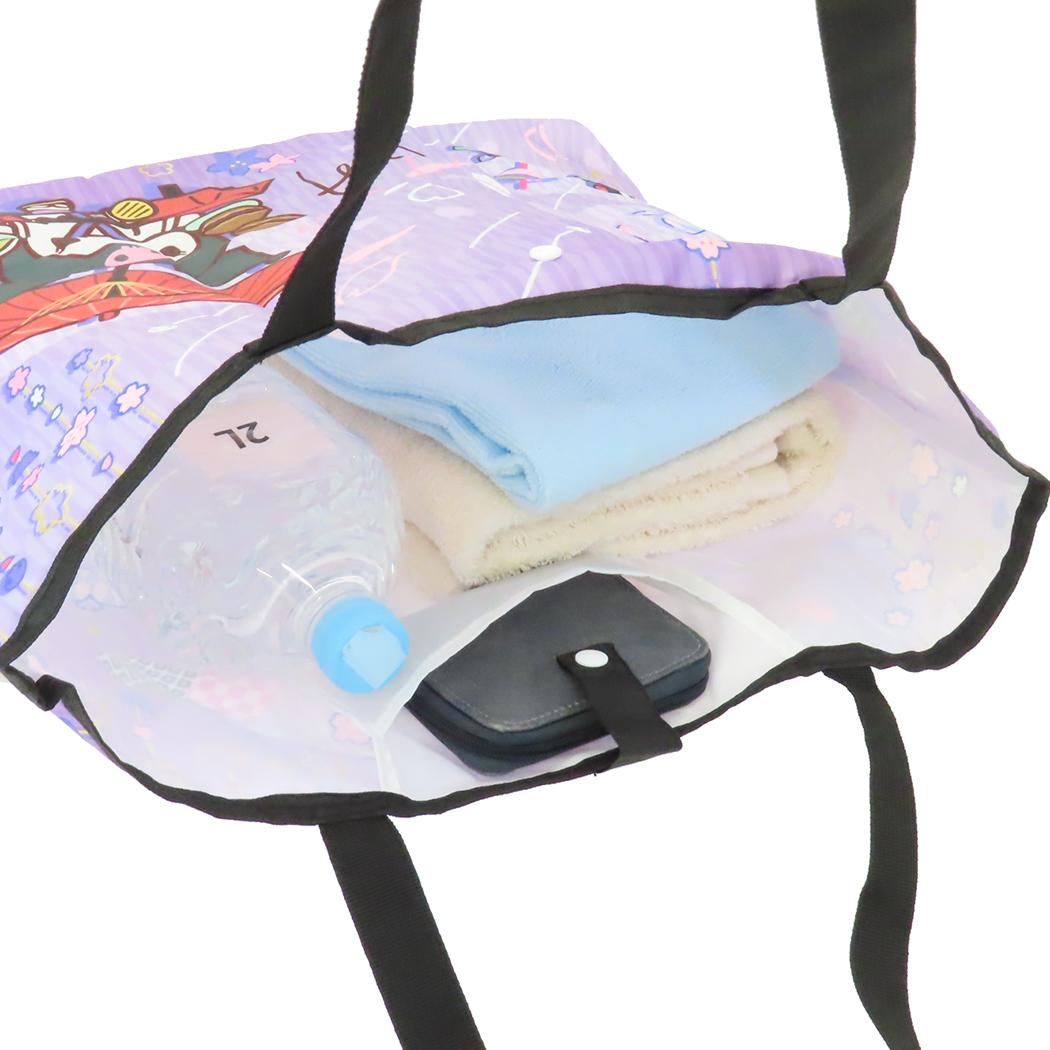 折りたたみエコバッグ ショッピングバッグ クロミ 和雑貨シリーズ サンリオ ケイカンパニー お買い物かばん 折りたたみ 収納ポーチ付き メール便可
