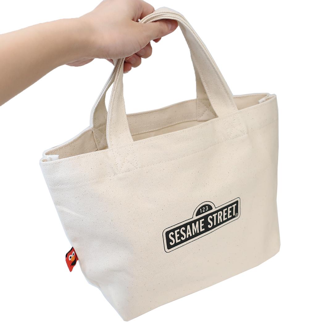 帆布ミニトート ランチバッグ セサミストリート エルモ＆クッキーモンスター お弁当かばん メール便可