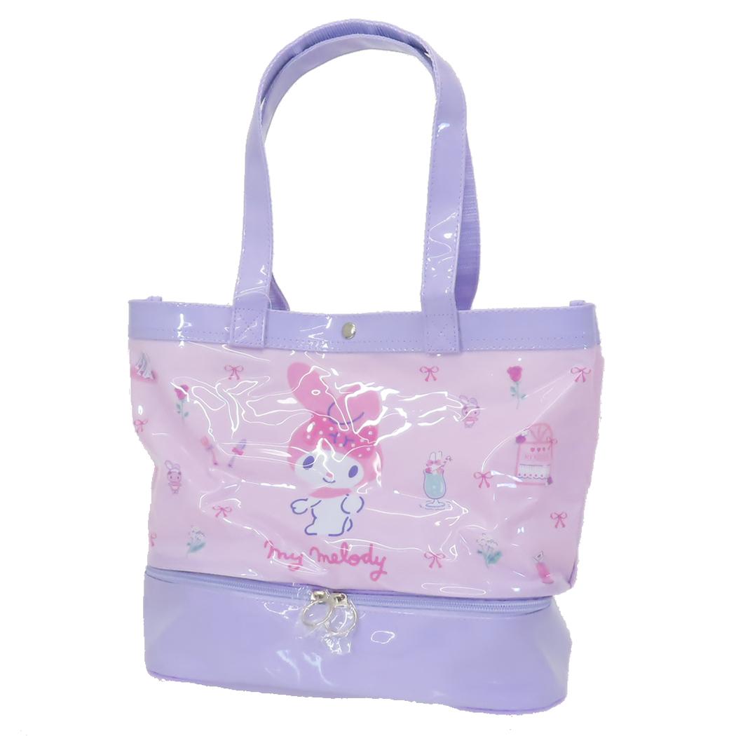 2層トートバッグ プールバッグ マイメロディ パープル サンリオ マルヨシ 海プール レジャー用品 女の子