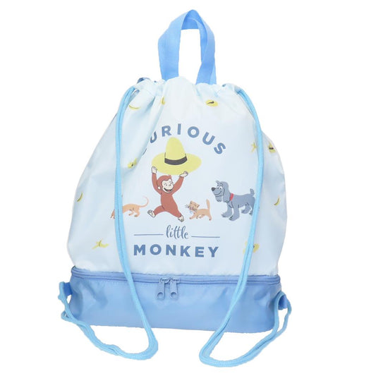 2層ナップサック プールバッグ おさるのジョージ サックス マルヨシ 海プール レジャー用品 絵本