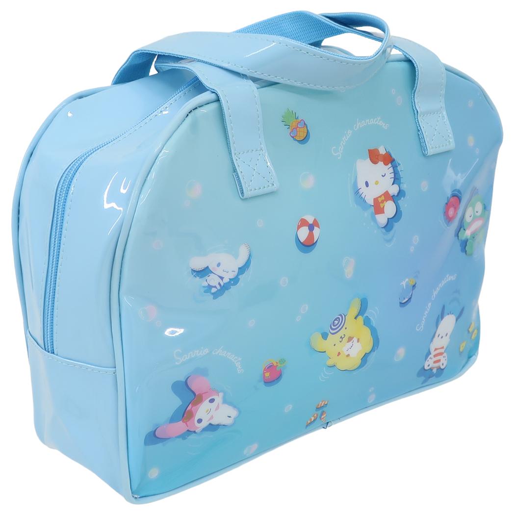 サンリオキャラクターズ プールバッグ ボストンバッグ サックス Sanrio マルヨシ ビニールボストンバッグ 海プール レジャー用品 ビーチバッグ キャラクター グッズ シネマコレクション