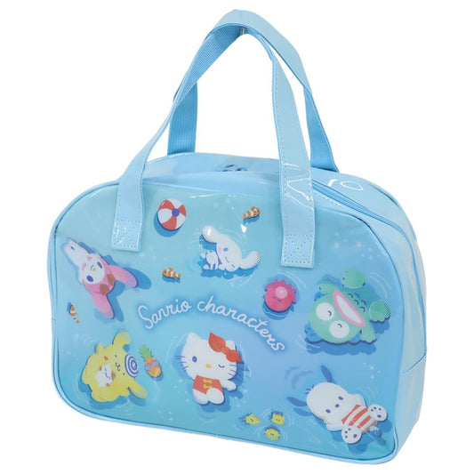 サンリオキャラクターズ プールバッグ ボストンバッグ サックス Sanrio マルヨシ ビニールボストンバッグ 海プール レジャー用品 ビーチバッグ キャラクター グッズ シネマコレクション