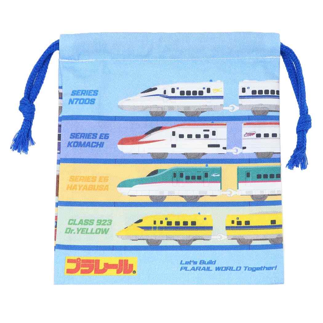 巾着XS きんちゃくポーチ 巾着袋 プラレール サックス 鉄道 マルヨシ 新学期準備雑貨 幼稚園 小学生 メール便可