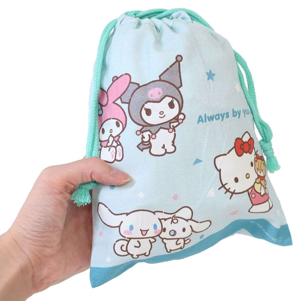 キャラクター巾着 巾着袋 サンリオキャラクターズ S ミント サンリオ マルヨシ 新入園 新入学 メール便可