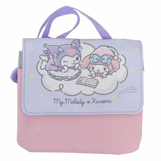 クリップポケットショルダー付き クリップポケット マイメロディ＆クロミ パープル サンリオ マルヨシ 子供用ポーチ キッズポーチ メール便可
