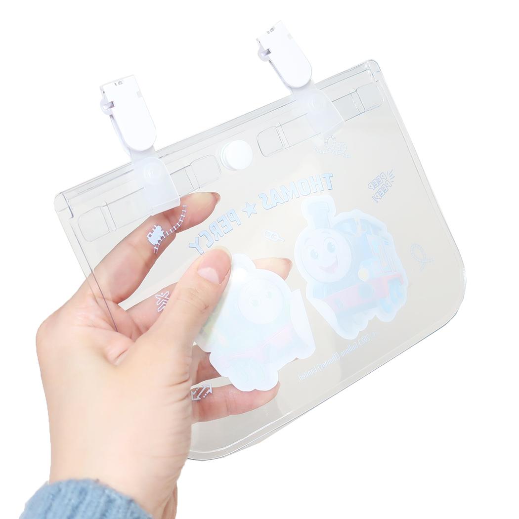 クリアクリップポケット クリップポケット きかんしゃトーマス オーロラ 新入学 マルヨシ 子ども用ポーチ キッズポーチ ポシェット メール便可