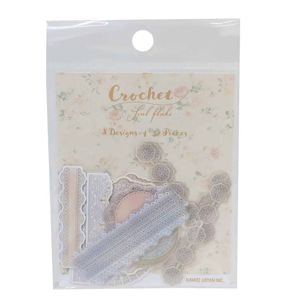 CROCHET SEAL FLAKE フレークシール アイボリー カミオジャパン デコレーション おしゃれ メール便可