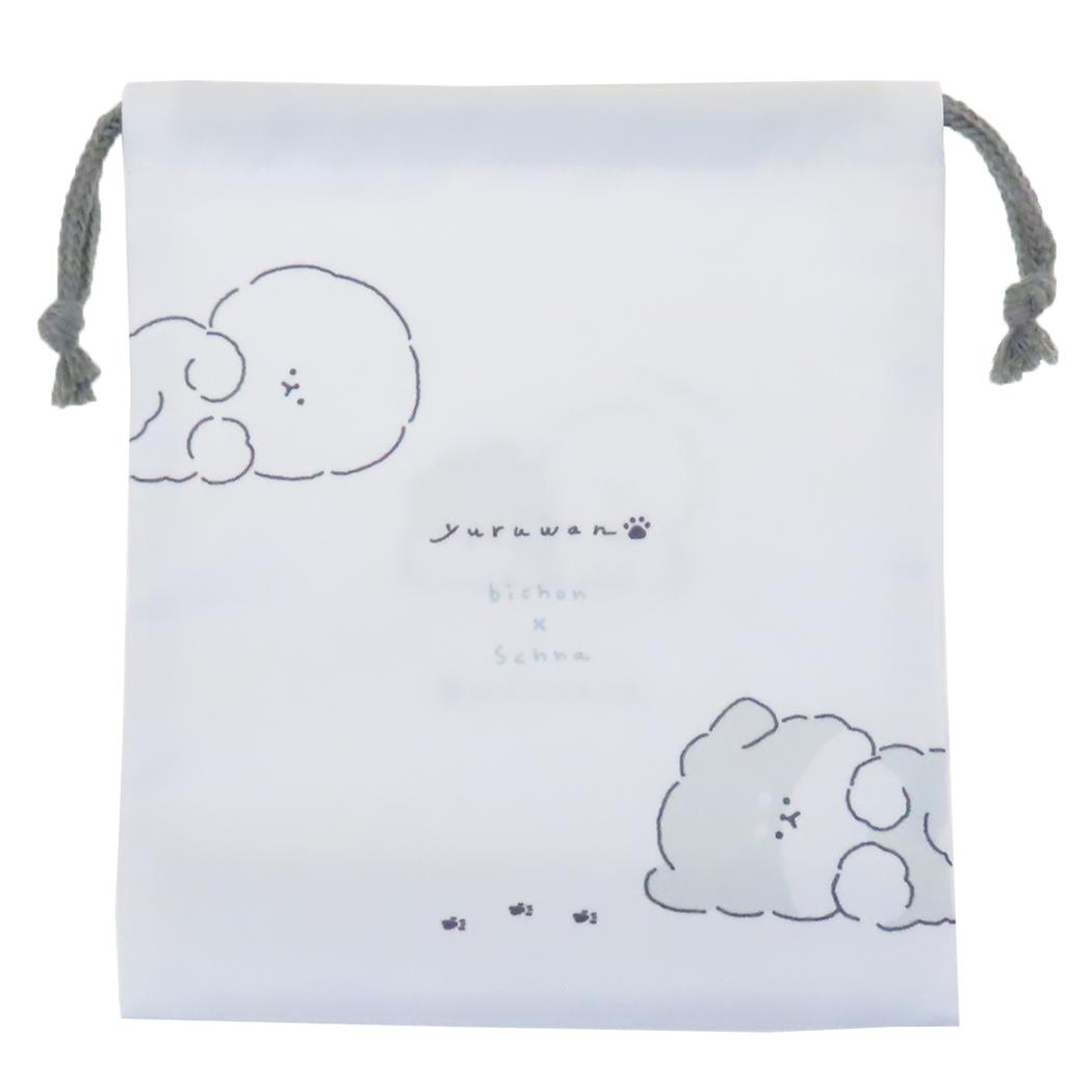 マチ付ききんちゃくポーチ 巾着袋 YURUWAN 新入学 アップ カミオジャパン 抗菌 新学期準備 かわいい メール便可