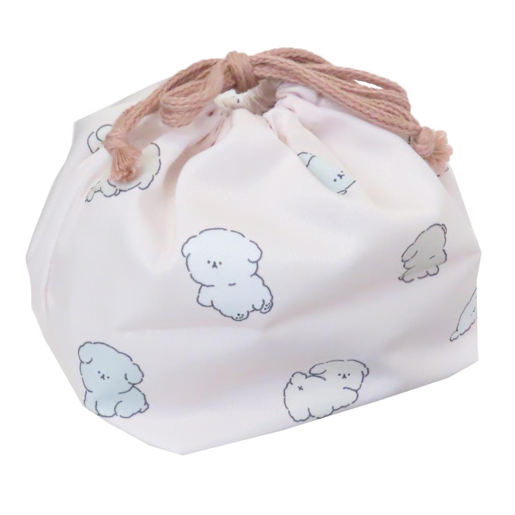 お弁当きんちゃくポーチ ランチ巾着 YURUWAN 新入学 ちらし カミオジャパン 抗菌 新学期準備 女の子 メール便可