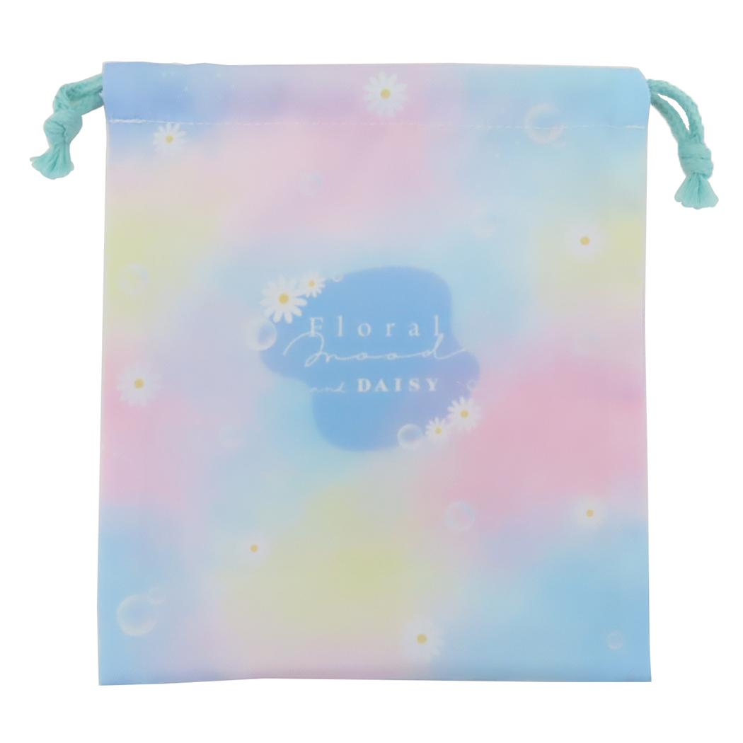 マチ付ききんちゃくポーチ 巾着袋 FLORAL MOOD 新入学 カミオジャパン 抗菌 新学期準備 かわいい メール便可
