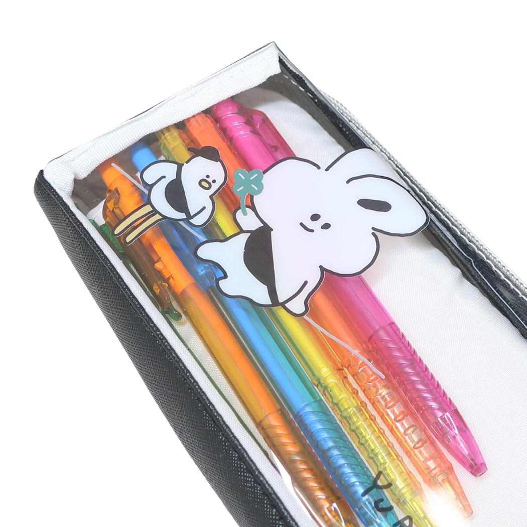 ツインファスナーペンケース ペンポーチ ゆるみー 新入学 カミオジャパン 筆箱 新学期準備文具 大容量 かわいい