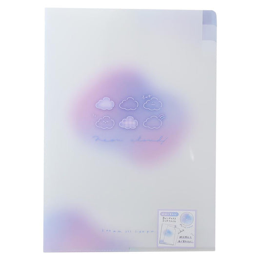 3インデックスクリアファイル ポケットファイル チルクラウド NEON CLOUD 新入学 カミオジャパン 新学期準備文具 かわいい メール便可