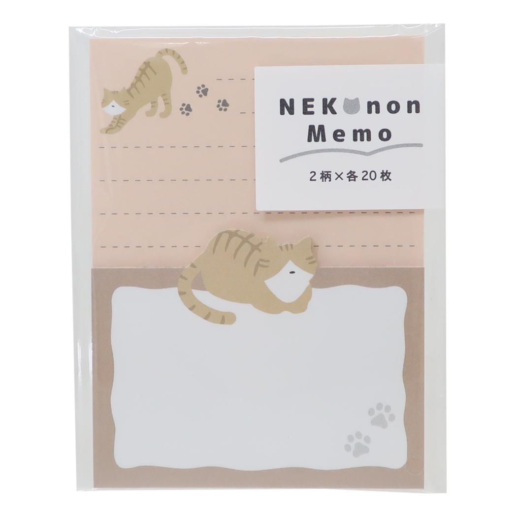 スクエア型 ダイカット型 メモ NEKONON ネコノン 茶トラ ねこ カミオジャパン 事務用品 かわいい メール便可