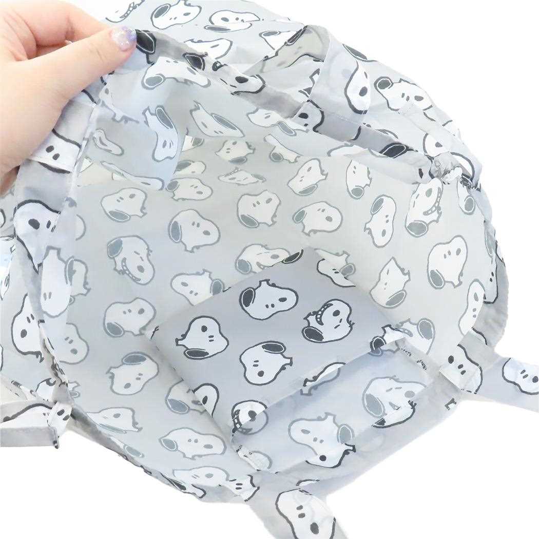 レインバッグカバー エコバッグ スヌーピー 顔いっぱい ピーナッツ カミオジャパン お買い物かばん メール便可