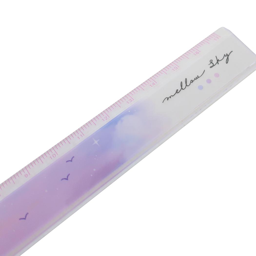 スリム17cm定規 ものさし 空 MELLOW SKY カミオジャパン 新学期準備文具 かわいい メール便可
