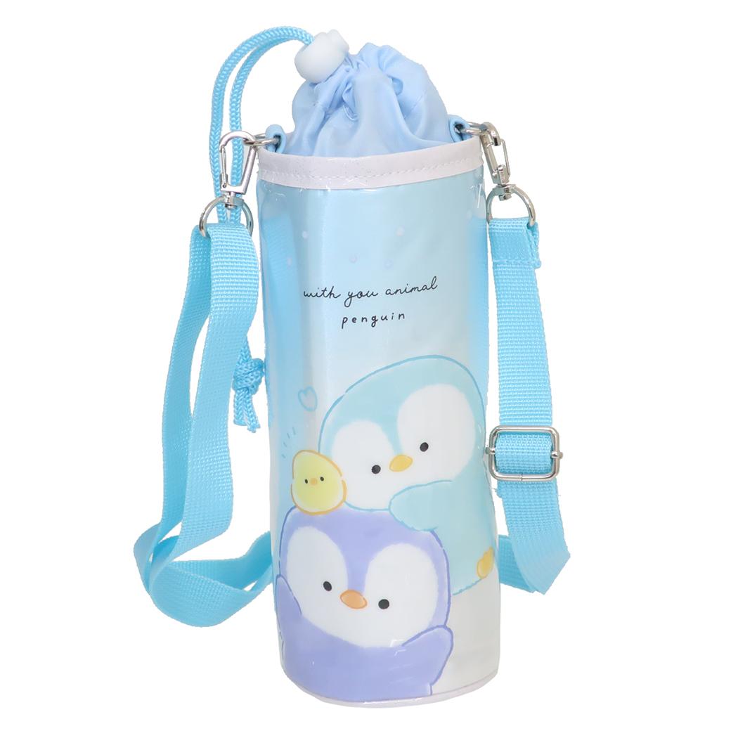 ショルダー付き保冷ボトルケース ペットボトルホルダー WITH YOU ANIMALペンギン カミオジャパン アウトドア水筒 かわいい