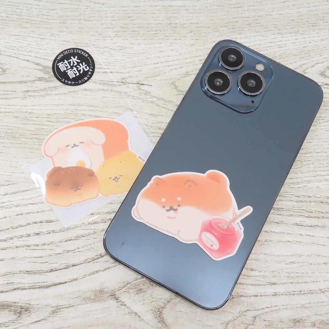 ミニデコステッカー ダイカットシール いーすとけん しばこっぺと好物のいちごジャム カミオジャパン 耐水耐光 メール便可