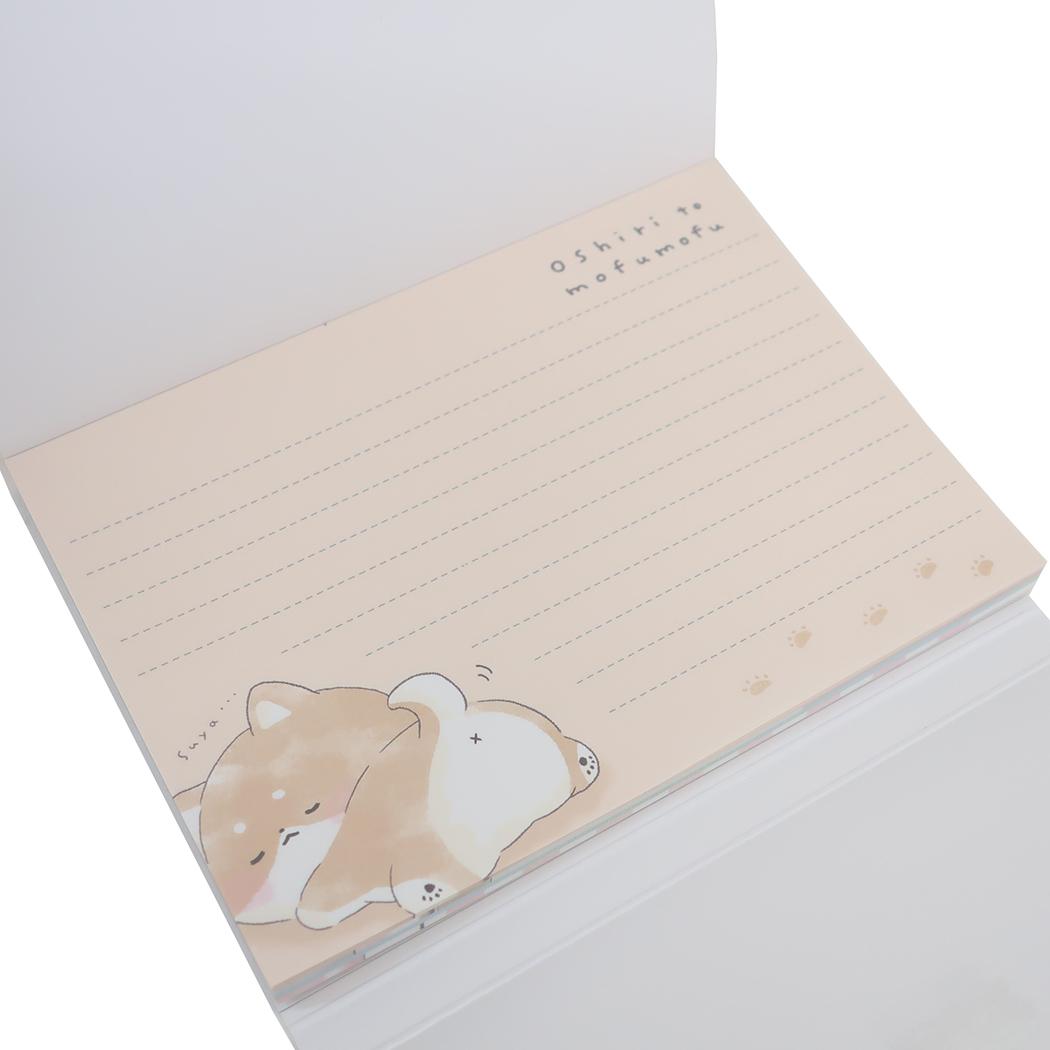 ダイカットカバー付きメモ メモ帳 モフモフ シバ カミオジャパン 新学期準備文具 かわいい メール便可