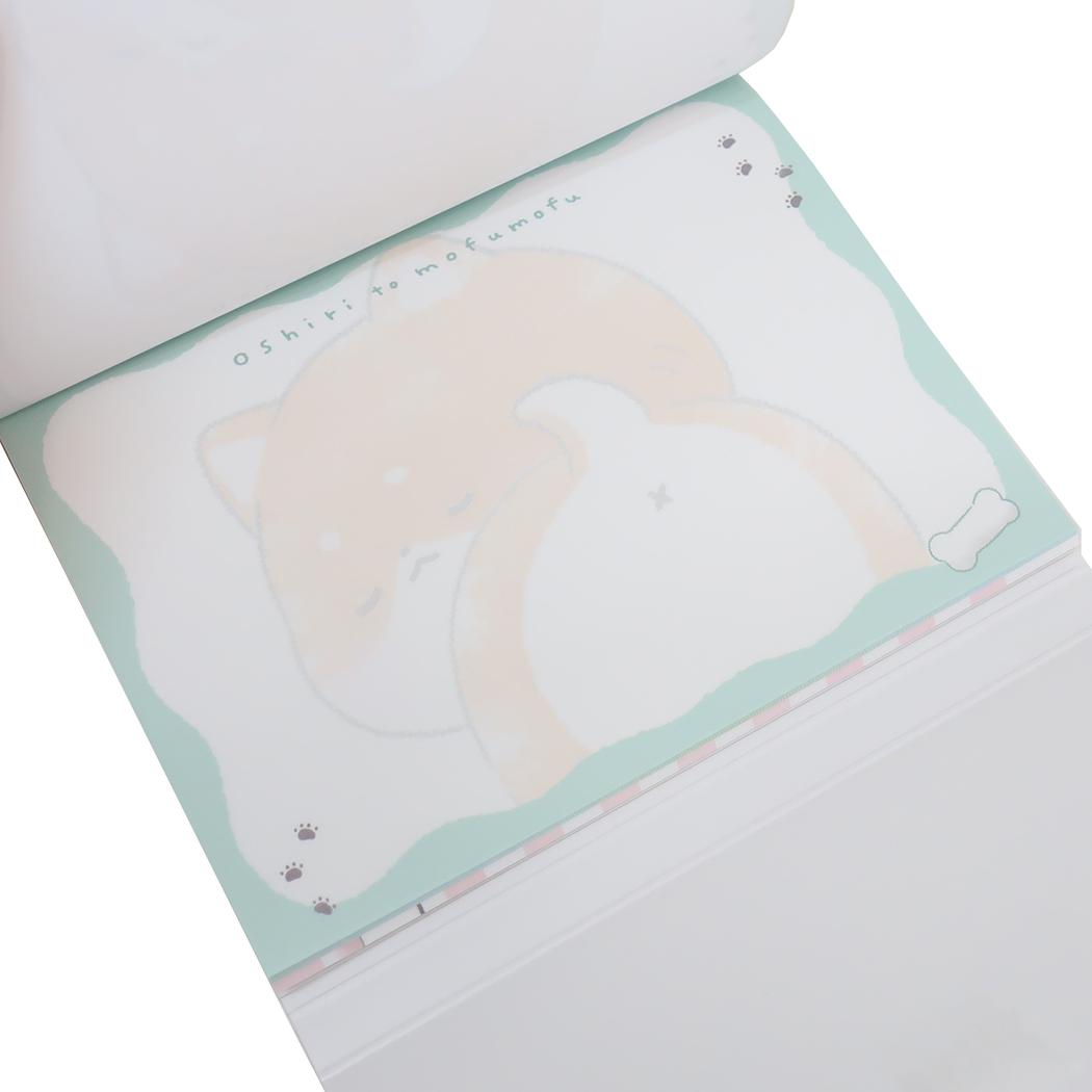 ダイカットカバー付きメモ メモ帳 モフモフ シバ カミオジャパン 新学期準備文具 かわいい メール便可
