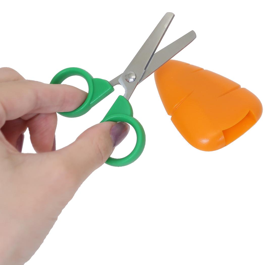 ダイカットミニはさみ ハサミ にんじん カミオジャパン キャップ付き 新学期準備文具 メール便可