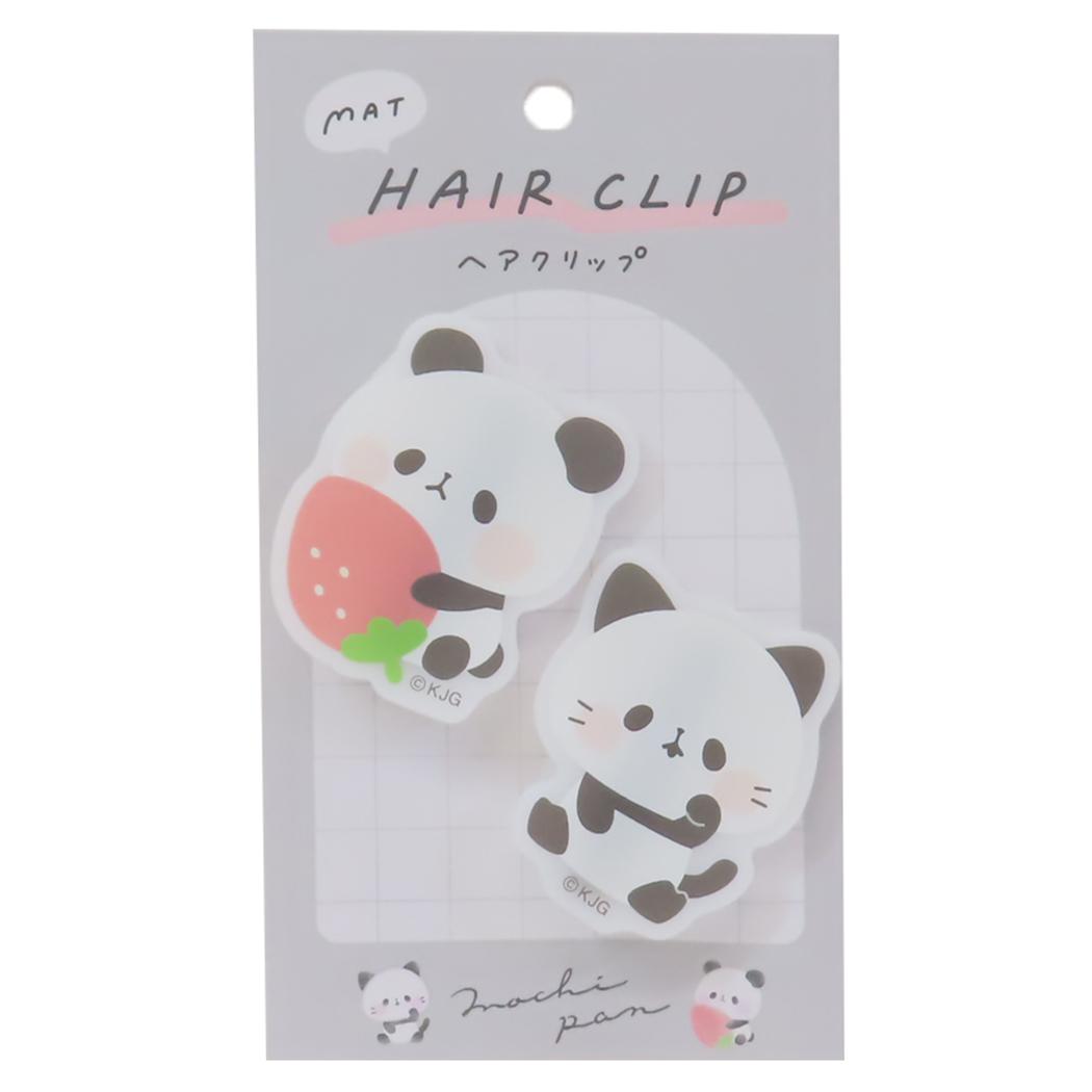 マットヘアクリップ ヘアアクセ もちもちぱんだ ちびぱん＆ねこぱん カミオジャパン 前髪クリップ かわいい メール便可