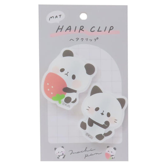 マットヘアクリップ ヘアアクセ もちもちぱんだ ちびぱん＆ねこぱん カミオジャパン 前髪クリップ かわいい メール便可