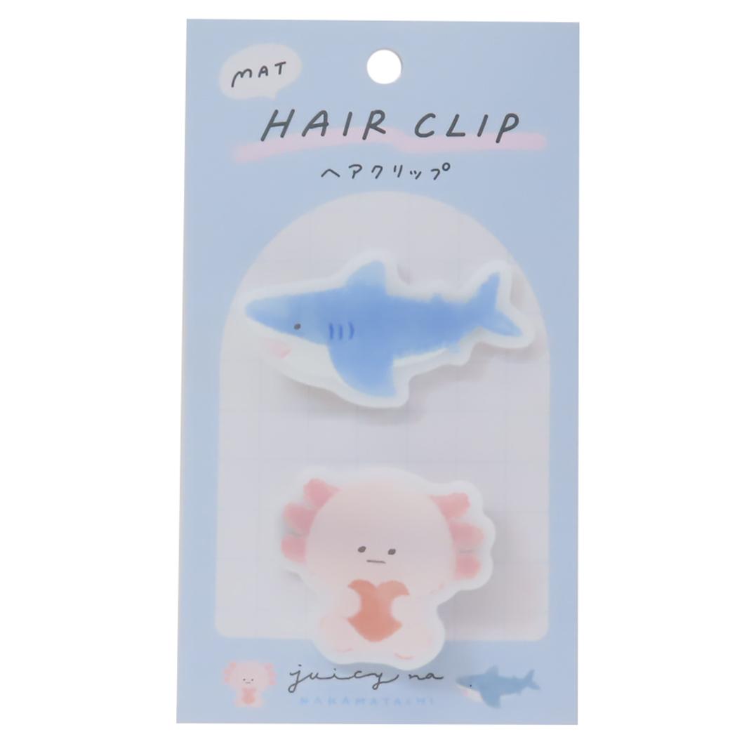 マットヘアクリップ ヘアアクセ ジューシーななかまたち カミオジャパン 前髪クリップ かわいい メール便可