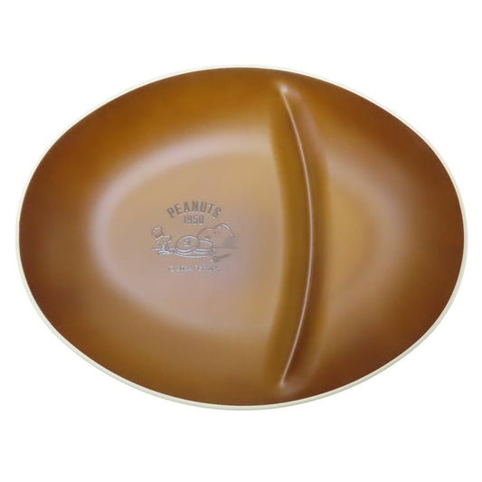 オーバルプレート仕切り付き 深皿 スヌーピー PANCAKE ピーナッツ カミオジャパン 電子レンジ対応 割れにくい食器