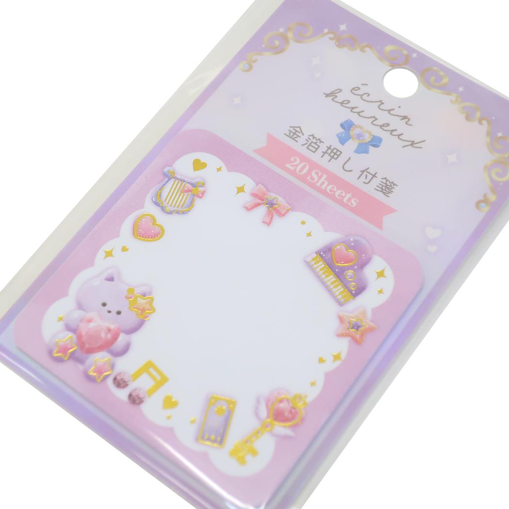 箔押し付箋 付せん ECRIN HEUREUX エクランウルー メロディー カミオジャパン 事務用品 伝言 かわいい メール便可