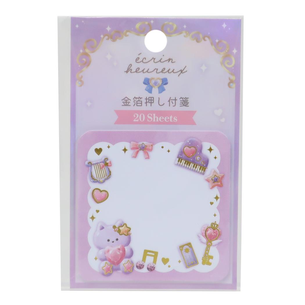 箔押し付箋 付せん ECRIN HEUREUX エクランウルー メロディー カミオジャパン 事務用品 伝言 かわいい メール便可