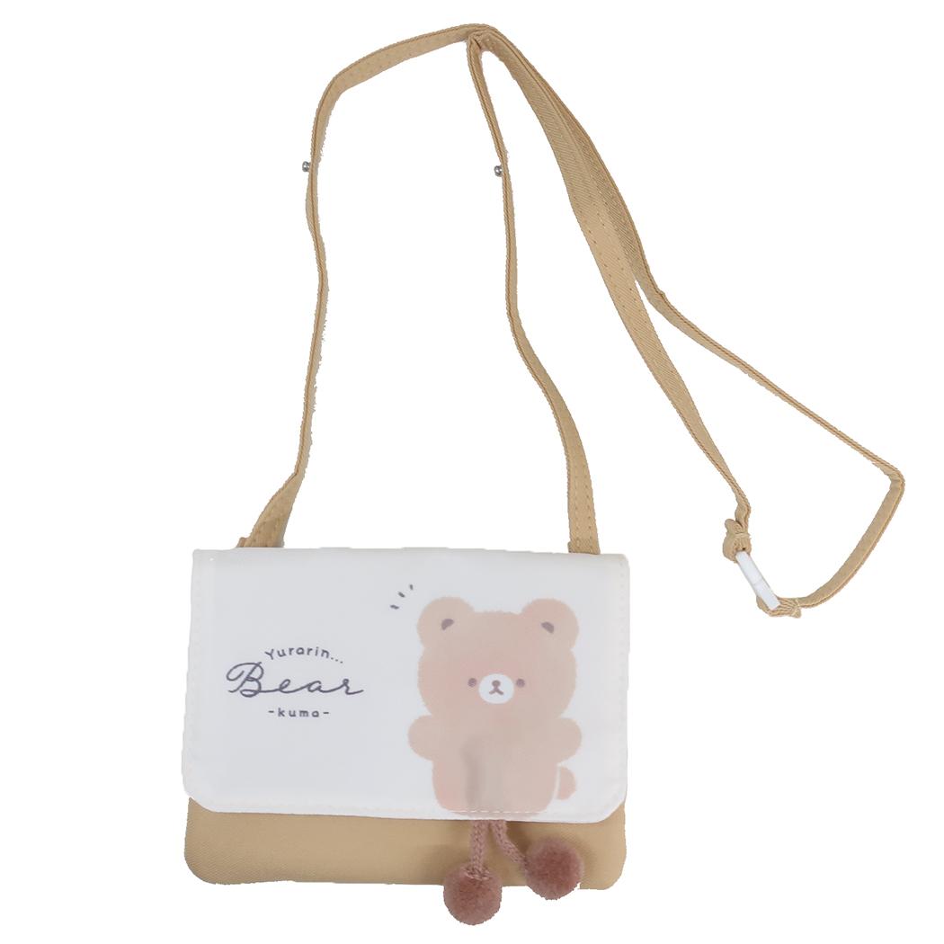 横長どこでもポッケ クリップポケット ゆらりんベア カミオジャパン キッズポシェット かわいい メール便可