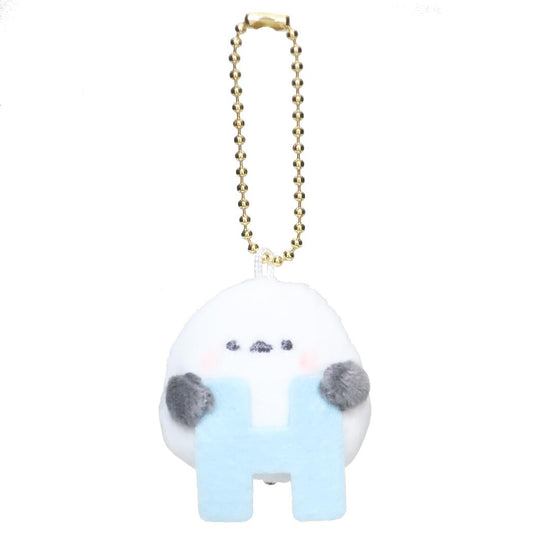 イニシャルマスコットキーホルダー マスコット シマエナガ H カミオジャパン かわいい プレゼント メール便可