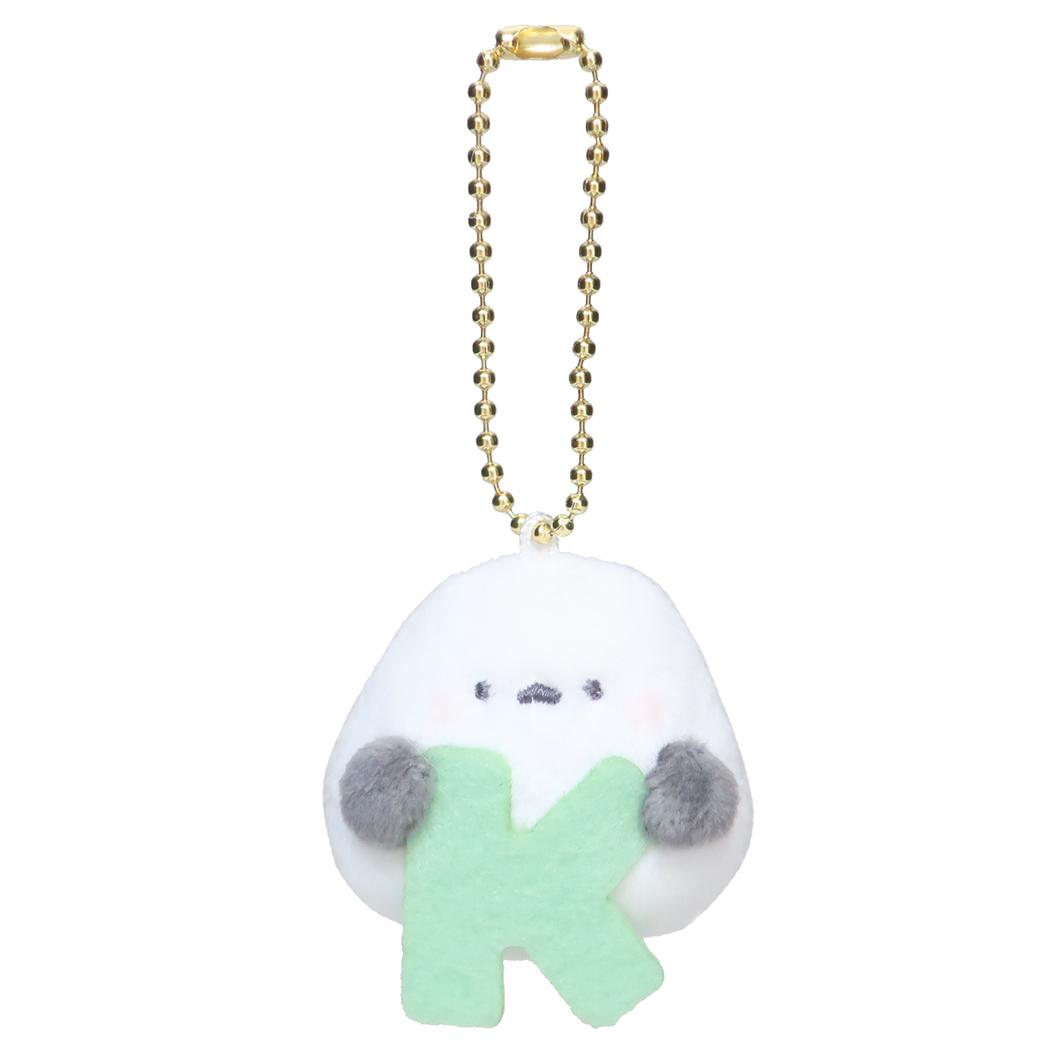 イニシャルマスコットキーホルダー マスコット シマエナガ K カミオジャパン かわいい プレゼント メール便可