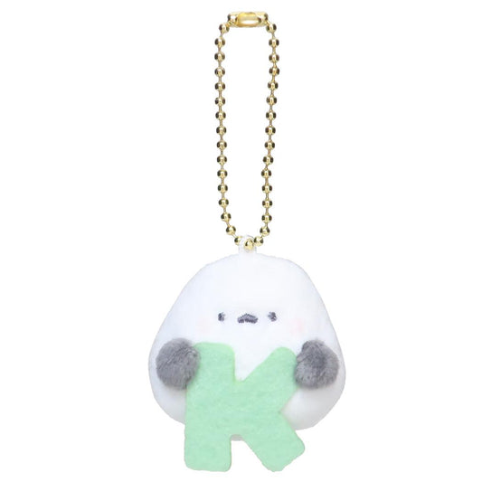 イニシャルマスコットキーホルダー マスコット シマエナガ K カミオジャパン かわいい プレゼント メール便可