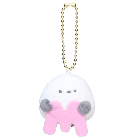 イニシャルマスコットキーホルダー マスコット シマエナガ M カミオジャパン かわいい プレゼント メール便可